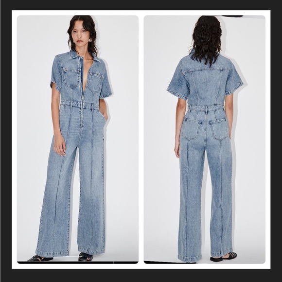 Zara full length denim jumpsuit - Picture 4 of 13
